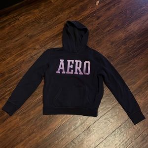 Kids Hollister Hoodie Medium Navy Blue with Sparkle Logo